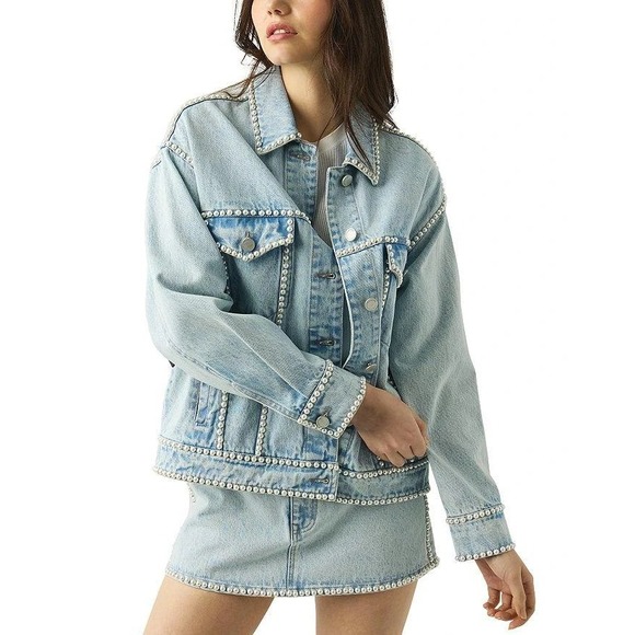 Blank NYC Jackets & Blazers - Blank NYC Embellished Denim Jacket Size Small